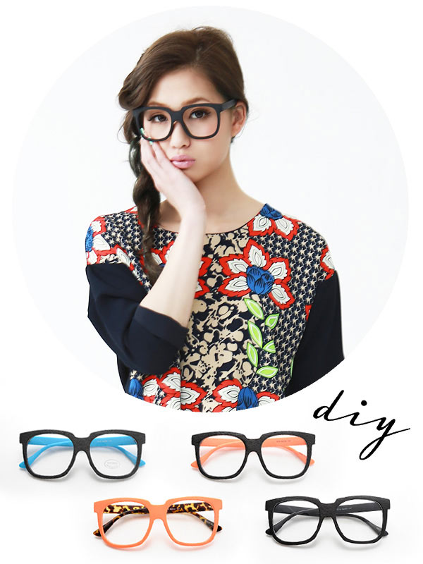オシャレな伊達メガネ