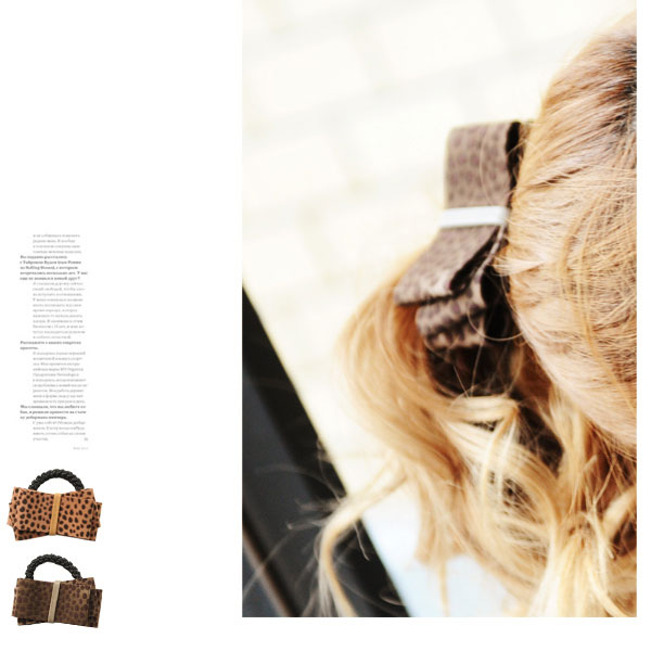 レオパード柄リボンヘアゴム